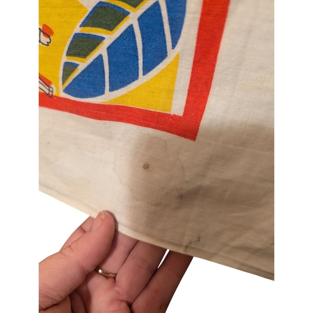 Vintage California Map Souvenir Linen Tablecloth Bandana‎ Tourist Kitsch - Picture 4 of 11